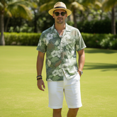 Gate of Heaven, Hibiscus flower turtle retro hawaiian shirt